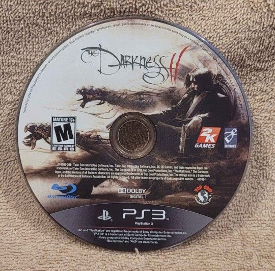THE DARKNESS II (2012 PS3) FPS SHOOTER EVIL DARK SONY PLAYSTATION 3 VIDEO GAME DISK ONLY DISC