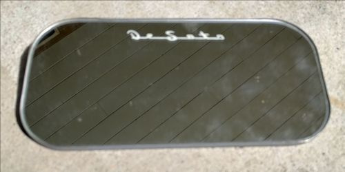 Vintage DeSoto vanity visor mirror, 9x4", clip on 1940's/1950's