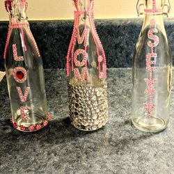 Blinged Out Swing Top Glass Bottles 