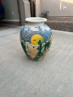 Decorative Arizona desert landscape pot