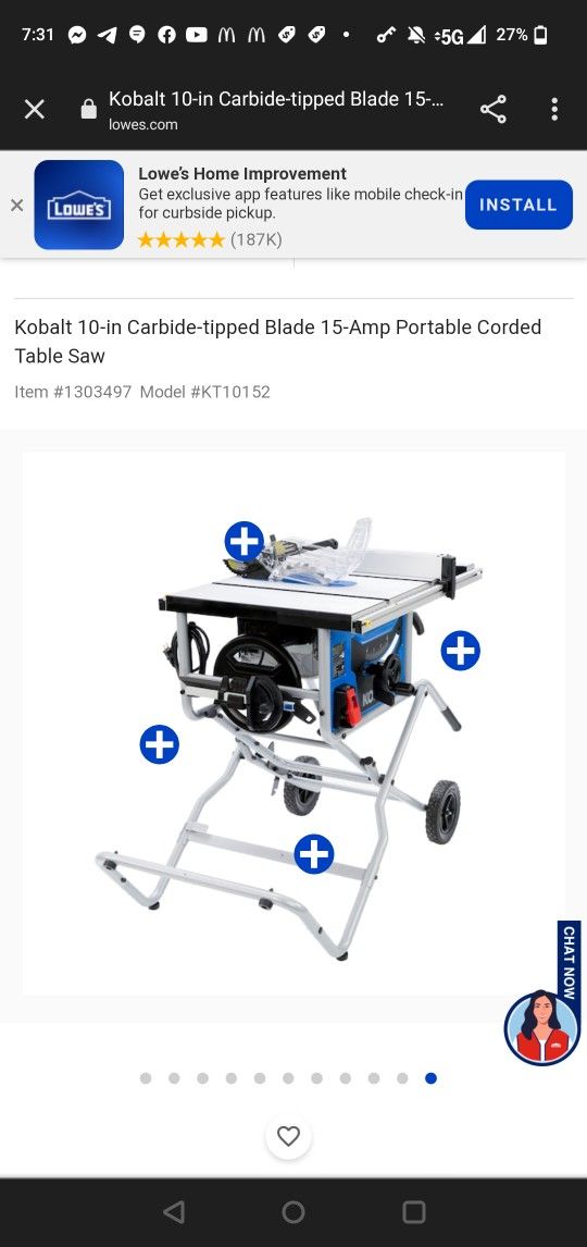 Kobalt 10" Table Saw