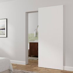 JUBEST 36" x 84" Concealed Sliding Barn Door w/ Soft Close Hardware