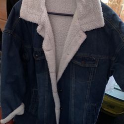 Denim “Sherpa” Maxi Coat