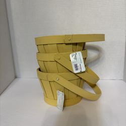 3 Yellow Small Baskets 