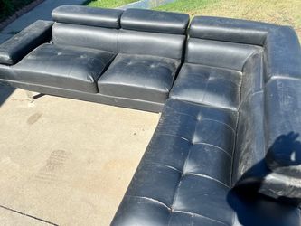 Black Leather Sectional Sofa