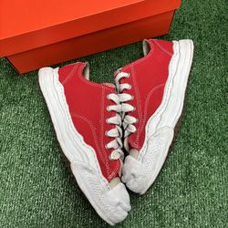 MAISON MIHARA YASUHIRO HANK OG SOLE CANVAS LOW RED SIZE 10