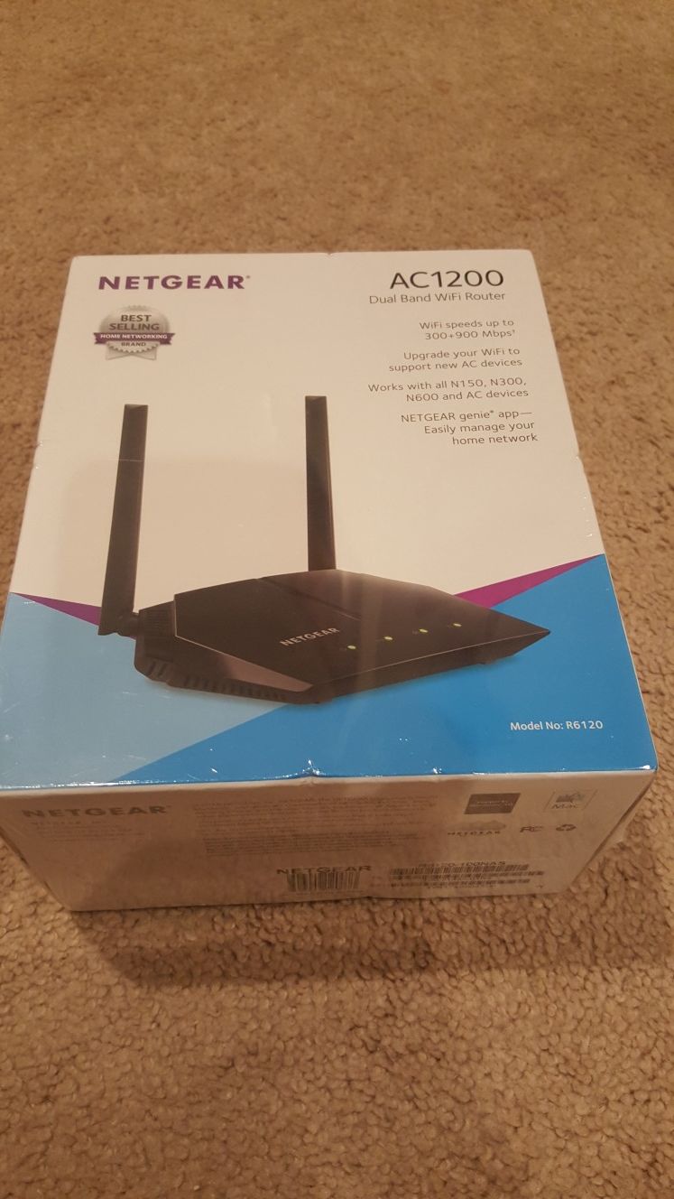 New! NETGEAR AC1200 Dual Band Smart WiFi Router, Fast Ethernet (R6120)