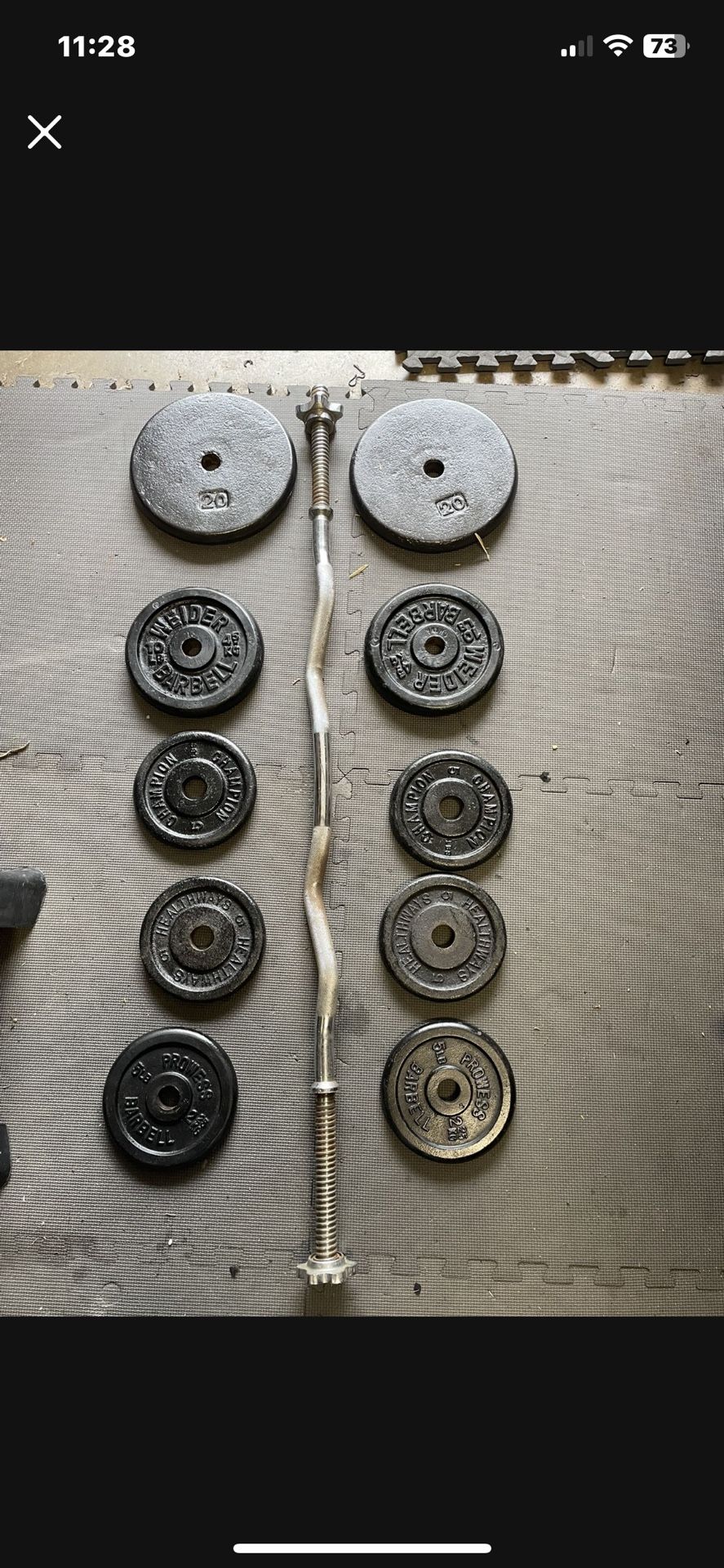 Weight Plates / Bar. 70 Dollars