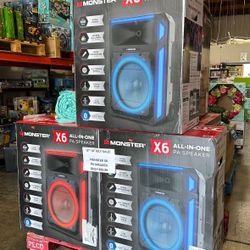Monster X6 All-in-One PA Speaker With Stand And Microphone Brand New In Box