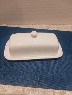 Classic Porcelain White Butter Dish 