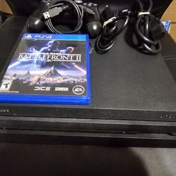PS4 Pro 1TB Bundle - Works Great + Star Wars Battlefront II 