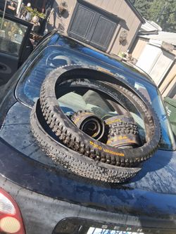 3  kropton dirt bike tires brand new,  1 bell