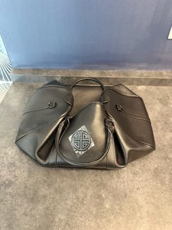 Empire  Black Leather Large Duffle Bag