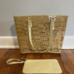Beautiful Folli Monogram Vinyl Tote With Clutch 