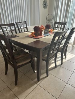 Dining Table 6 Chairs With Leaf 
