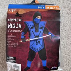 Kids Ninja Costume Size 8-10