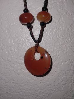 vintage agate stone necklace