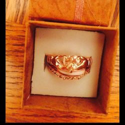 New 2 Pc Rose Gold Ring Set