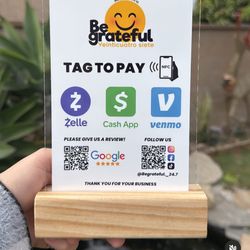 Scan And Pay Sign / Acrylic Sign / Custom Sign / NFC signs / NFC