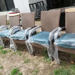 6 chairs with cushions TABLE NOT INCLUDED 