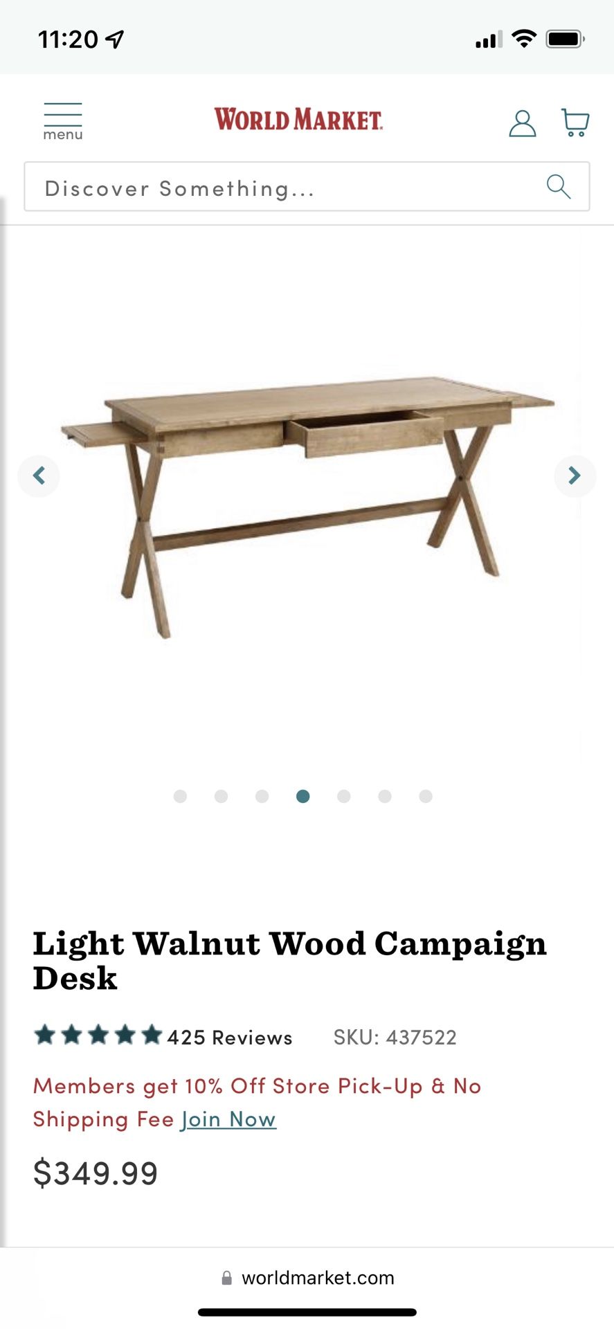 World Market campaign Wood Desk