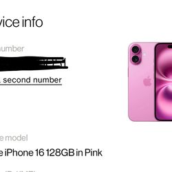 iPhone 16 Pink 128GB