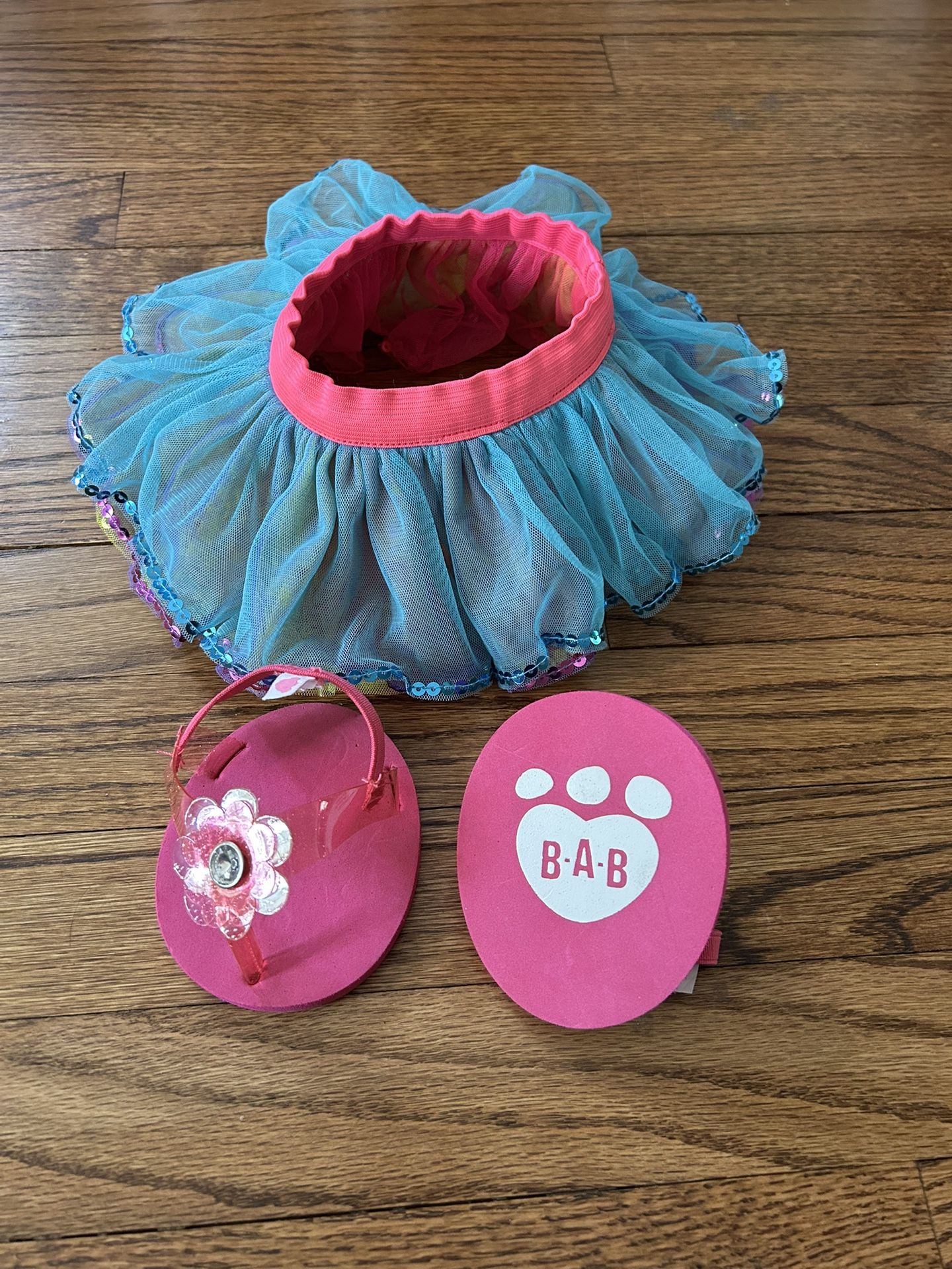 Rainbow BAB Tutu and Pink sandal Set