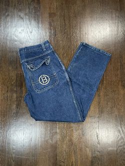 Embroidered 90s Bear Denim Jeans 