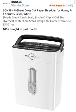 Bonsen 8-Sheet Cross Cut Paper Shredder