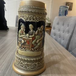 German Tavern Scene Stein CS4 Ceramarte Budweiser Stein 1976