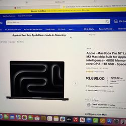 16” MacBook Pro M3 Max 1tb 48gb Ram Used A Month