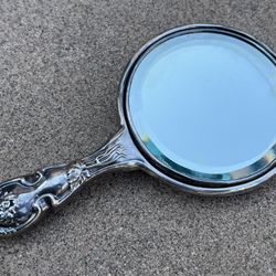 Rare Antique Sterling Silver Art Nouveau Hand Mirror H 1051 434 grams
