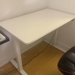 white electric standing desk – adjustable (40” x 24”)