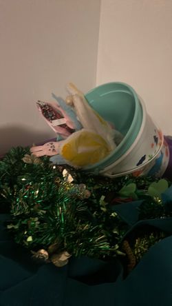 Assorted costumes and holiday decor