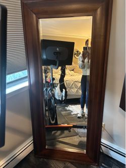 Pottery barn full length wooden mirror