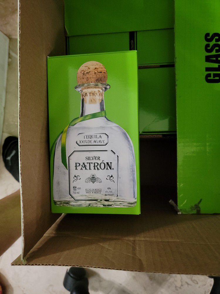 Tequila Silver Patron EMPTY Glass Bottles - Qty 11