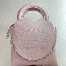 Price Firm! NWT Tiffany & Co Pink Heart Crossbody Tote Bag 