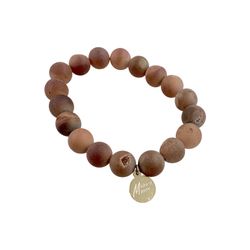 Monica Mauro Beaded Bracelet, S/M, Natural Druzy Agate, Quartz Windows, Metaphysical Jewelry, Yoga Boho Hippie Jewelry Accessory