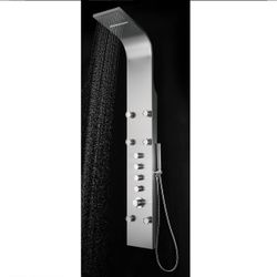 Blue Ocean 62” Stainless Steel Thermostatic Shower Panel Tower With Rainfall Shower Head, Body Nozzles, And Handheld Shower Head, Shower Column ****Fa