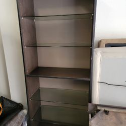 Display Case With Glass Shelves