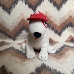 Target Bullseye Dog Plush Red Visor Red Swim trunks Stuffed Toy