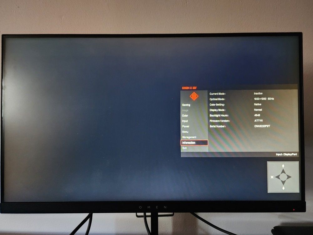 HP Omen X 25f 24.5" 1080p 240hz Gaming Monitor