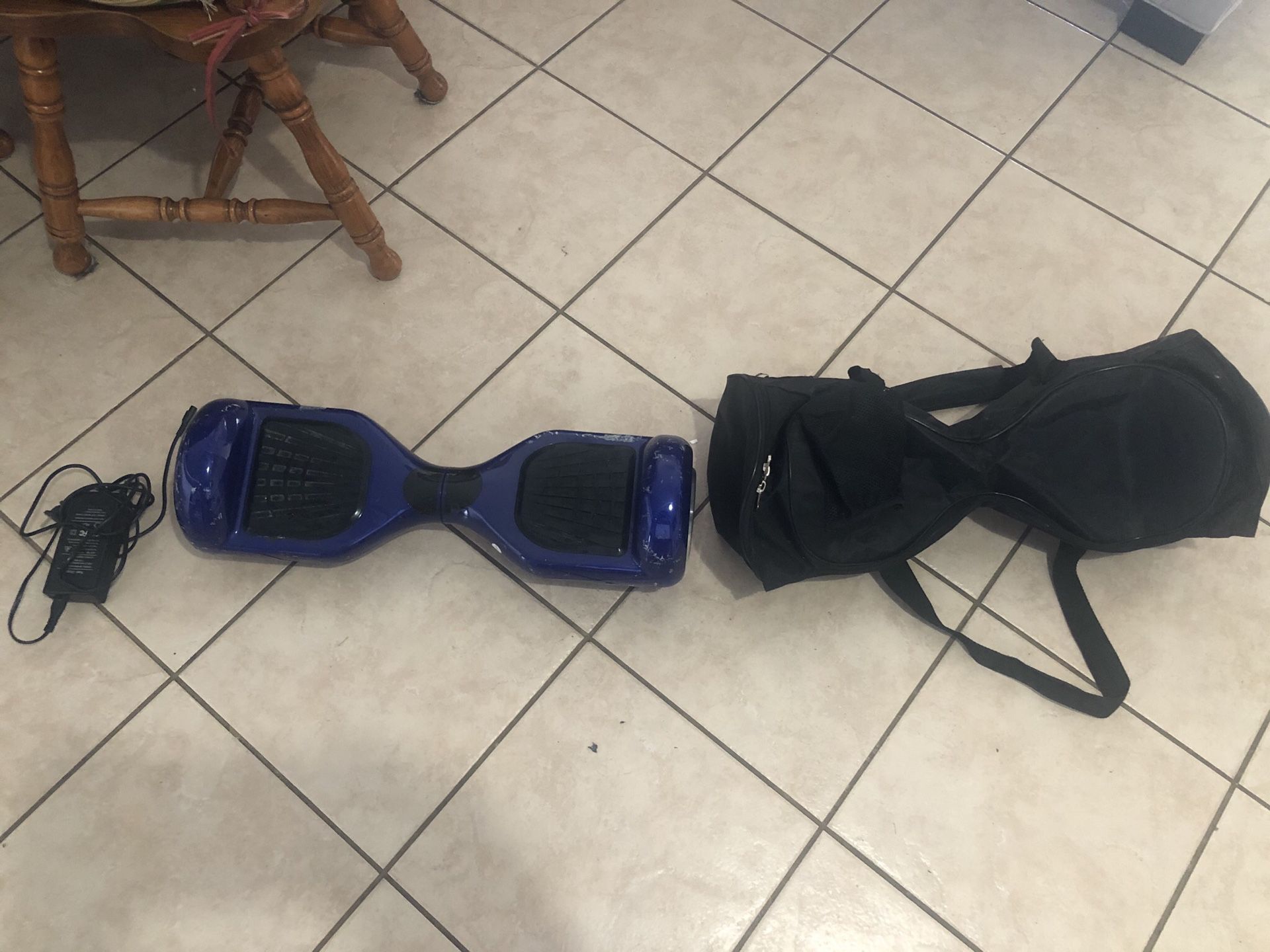 Hoverboard, Charger, and Case.