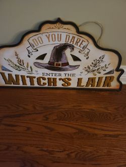 Halloween Witch's Lair Hanging Sign