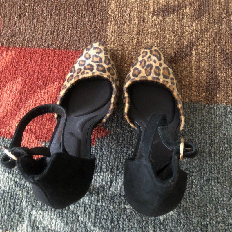 Size 10 Med Leopard Heels Worn Once