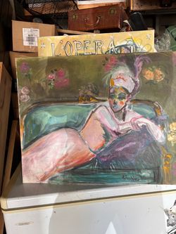 Original Oil Painting Reclining Figure on Canvas