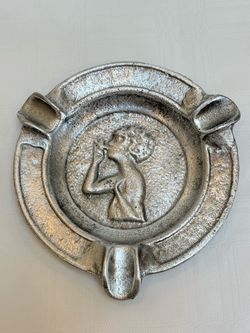 Tobacciana | Novelty Vintage Cigar Ashtray | Metal Tray Dish