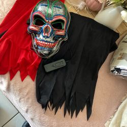 Disfraz De La Muerte Mascara Con Luz