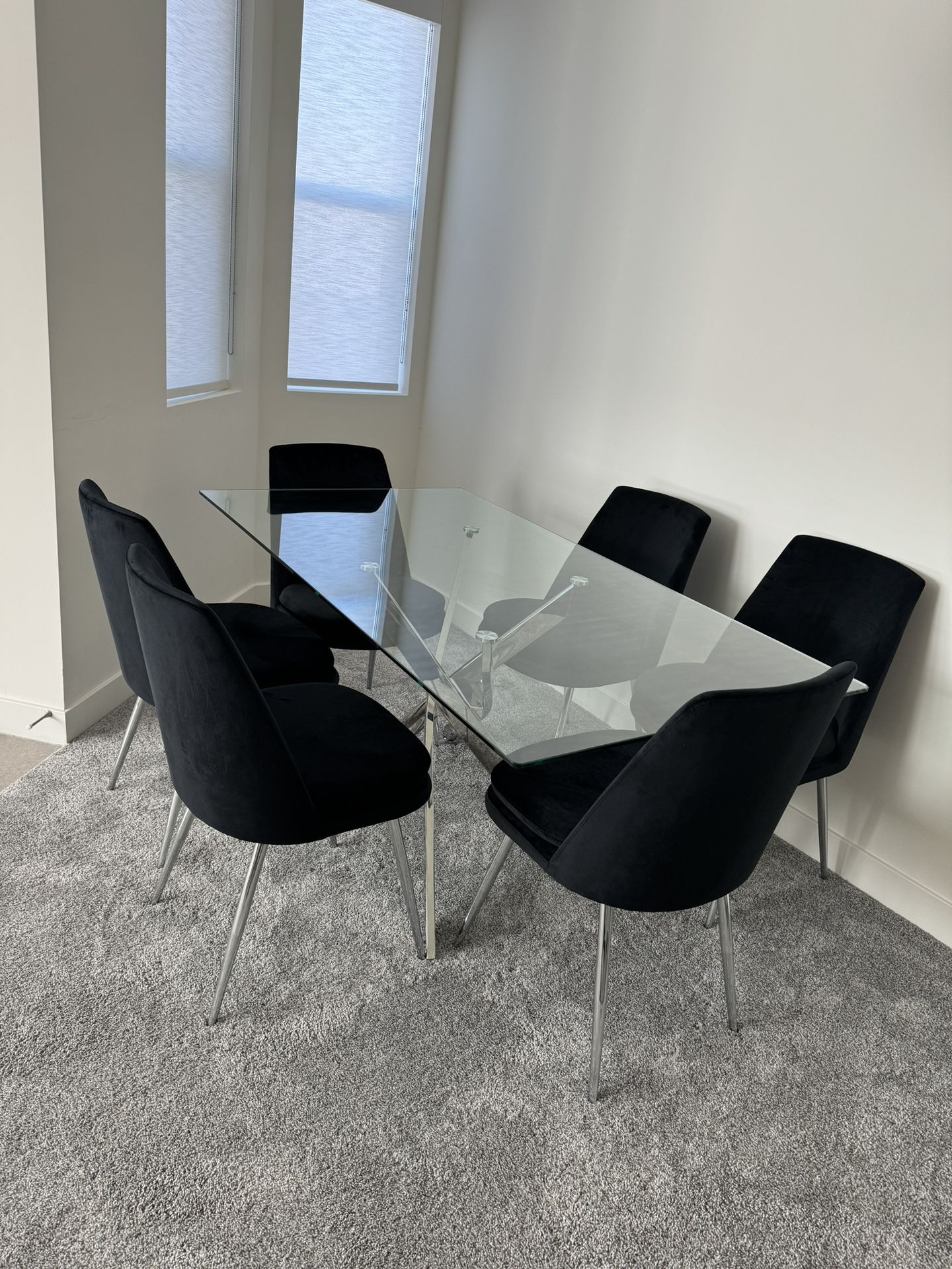 Glass Table With 6 Chairs