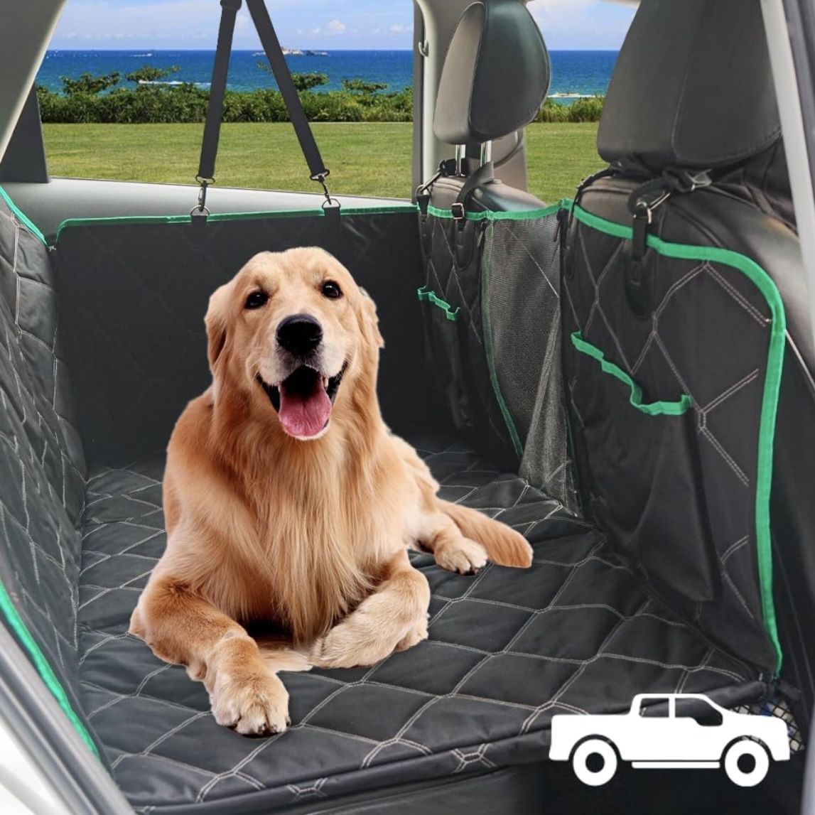 Back Seat Extender for Dogs, Dog Car Seat Cover for Back Seat Hard Bottom, 100% Waterproof Pet Hammock for Pet Travel Bed, Portable Beds for Pets